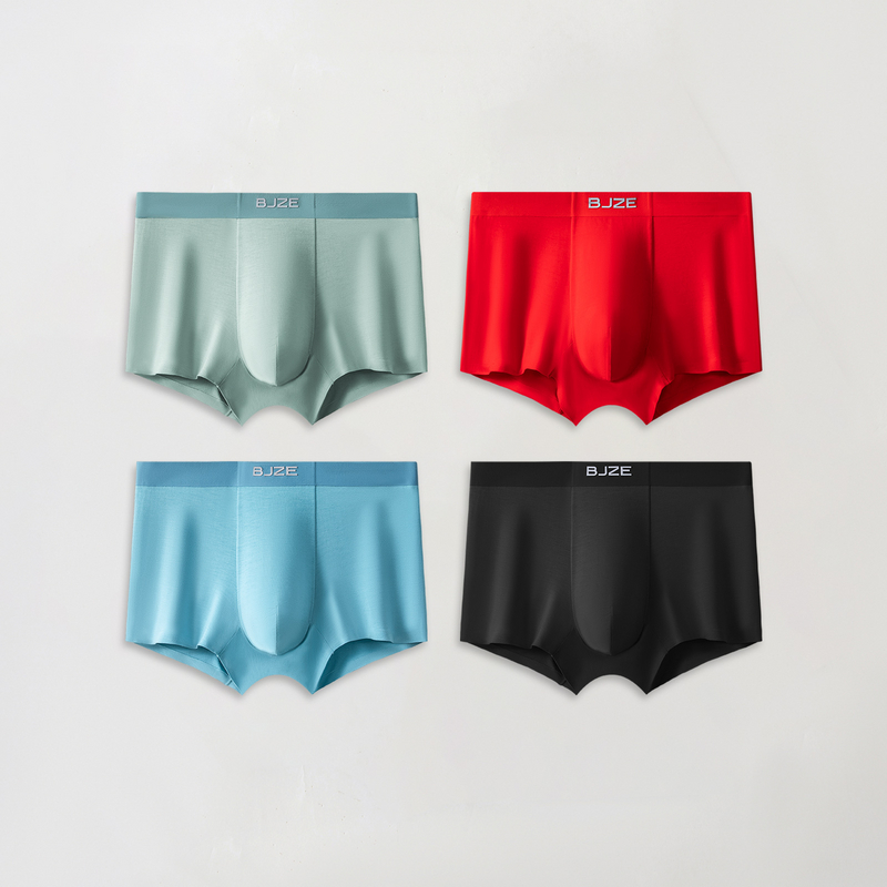 BJZE メンズ 2024 秋の新 60 スーパーソフト、超快適、肌に優しい下着メンズソリッドカラー底抗菌ショーツ