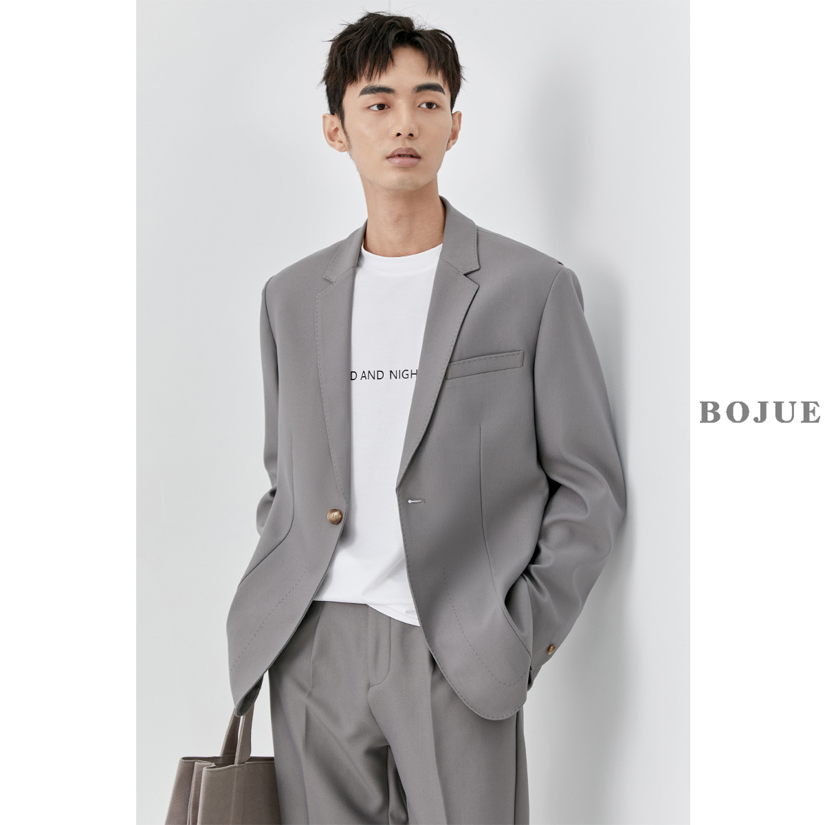 Tribute needle craft premium sense casual suit men's three-dimensional trend 2021 autumn new sense Korean version of the top jacket