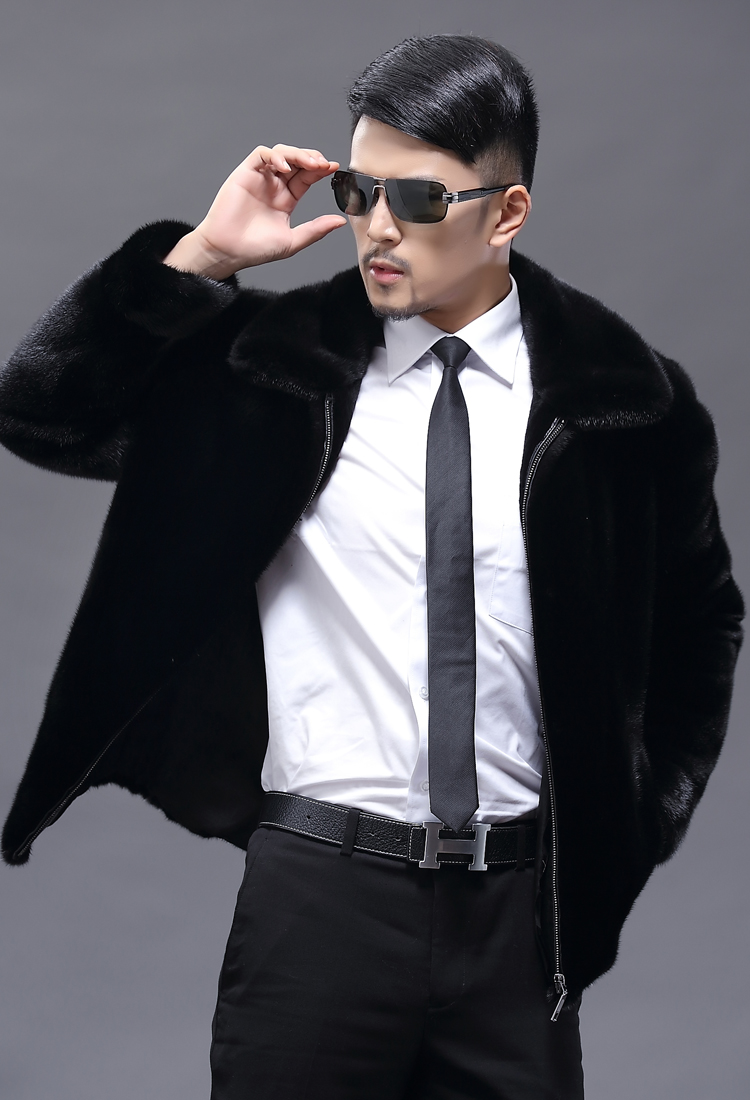 Mùa đông mới lông thú giả nam giả lông cáo lông nam lông áo phần thủy triều chồn áo khoác da nam giản dị áo khoác bomber nam
