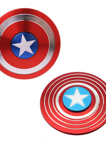 美国队长指尖陀螺玩具儿童解压神器指间旋转金属手指陀螺小学生