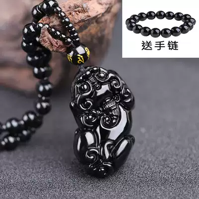 Obsidian Pendant Pendant Men's Necklace Women Pendant Couples Student Fashion Ethnic Jewelry