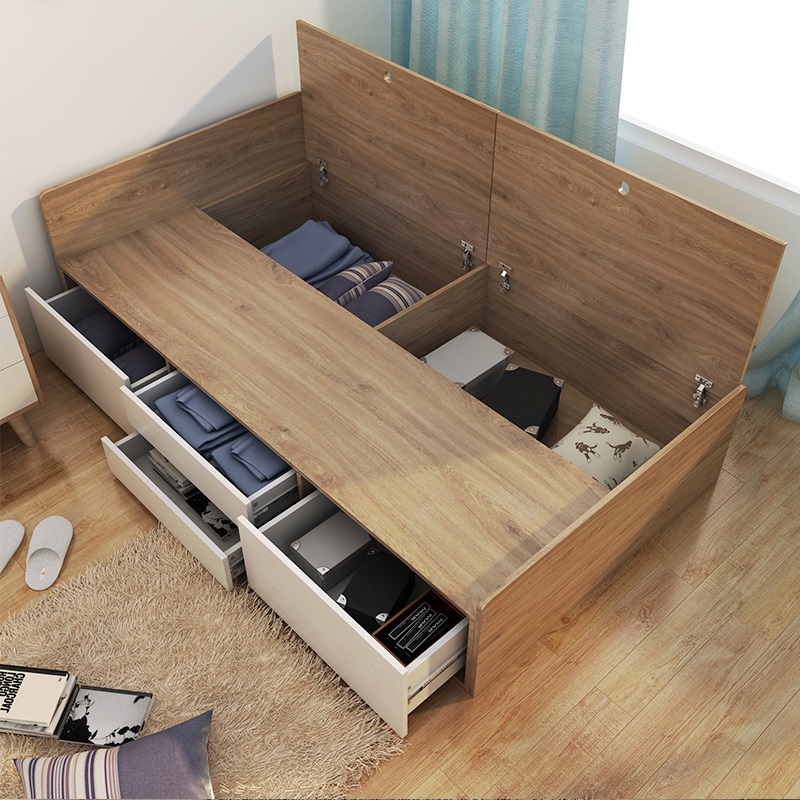 1 2m Drawer Bed Storage Bed Simple Modern Single Bed Storage Bed 