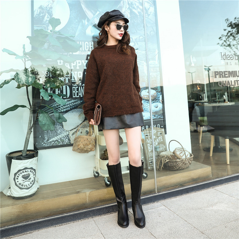 Giày bốt trẻ em chic2018 mùa thu đông mới Học sinh Hàn Quốc bốt dài hoang dã trong dày với đôi bốt cao cổ boot cao gót