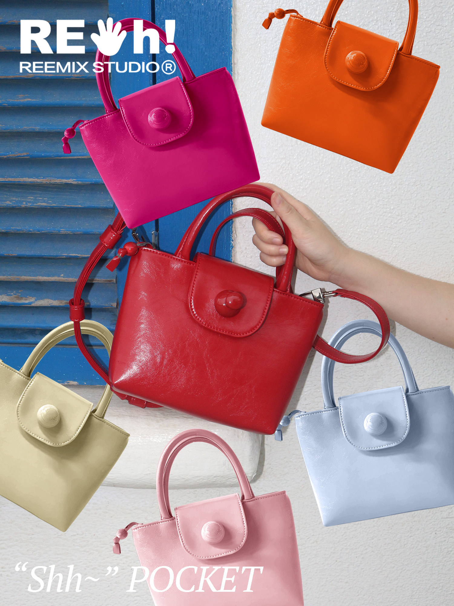 Rehi Secret Pocket Cute Skew Satchel Hand Wedding Gift Tot Red Bag Bridal Wedding Bag-Taobao