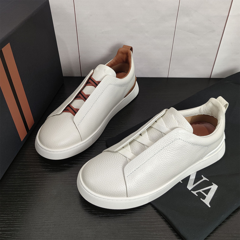 Celebrity-Inspired Men's Shoes, Trendy Brand Genuine Leather White Shoes, Summer Breathable Slip-On Loafers, Sports Casual Sneakers Celebrity-Inspired Men's Shoes, Trendy Brand Genuine Leather White Shoes, Summer Breathable Slip-On Loafers, Sports Casual Sneakers