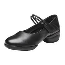 Dance Shoes Womens Love Dance 2024 Summer New Middle Aged Soft Bottom heel Comfort Genuine Leather Square Dance Shoes Mom Shoes