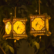 New Year Lantern Creativity Ancient Wind Handheld Palace Lantern Flowers Light Hanfu Handmade With Flower And Grass Paper Lantern Diy Handmade Material Bag