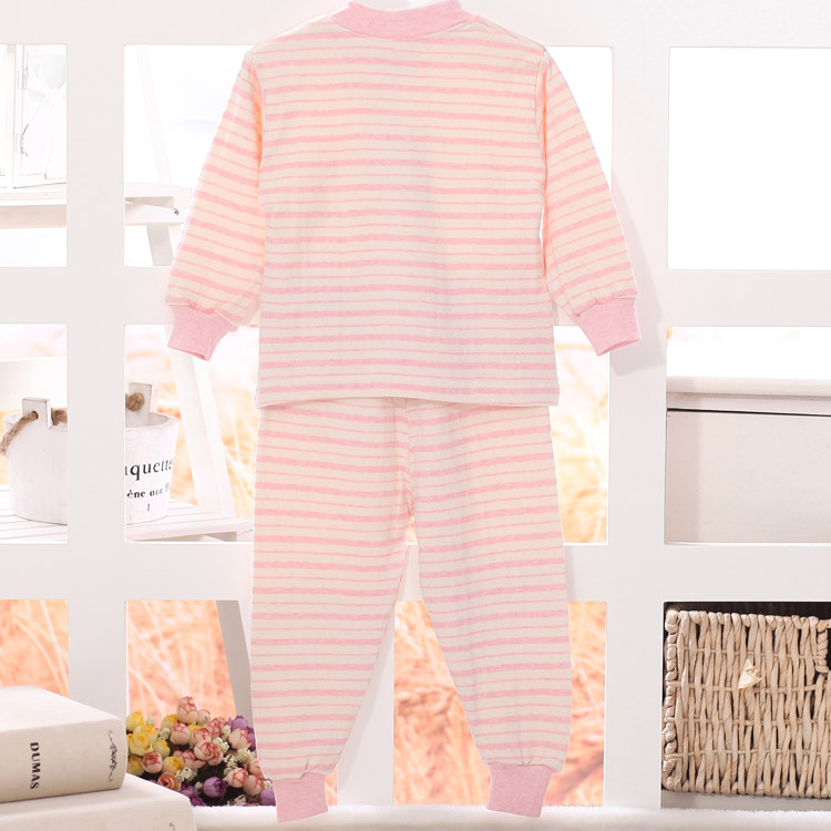 Bộ đồ lót trẻ em Xiao Qinglong cho bé trai và bé gái quần áo cotton mùa thu và mùa đông cho bé cotton màu bông tự nhiên dày đồ bé trai