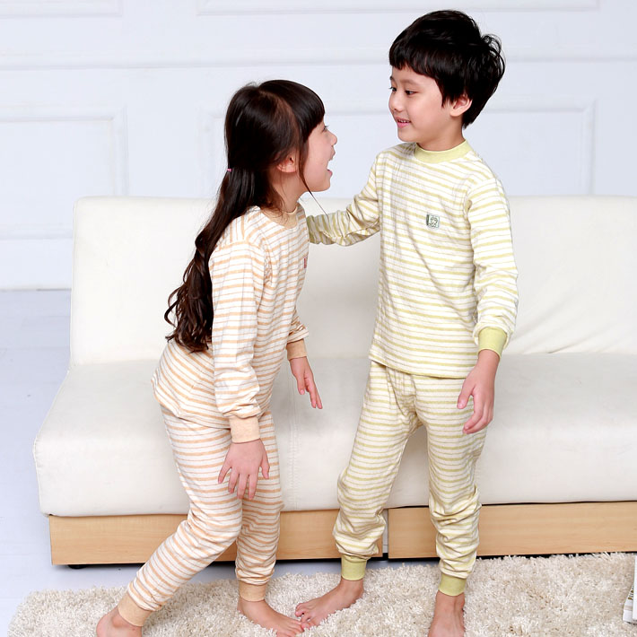 Bộ đồ lót trẻ em Xiao Qinglong cho bé trai và bé gái quần áo cotton mùa thu và mùa đông cho bé cotton màu bông tự nhiên dày đồ bé trai