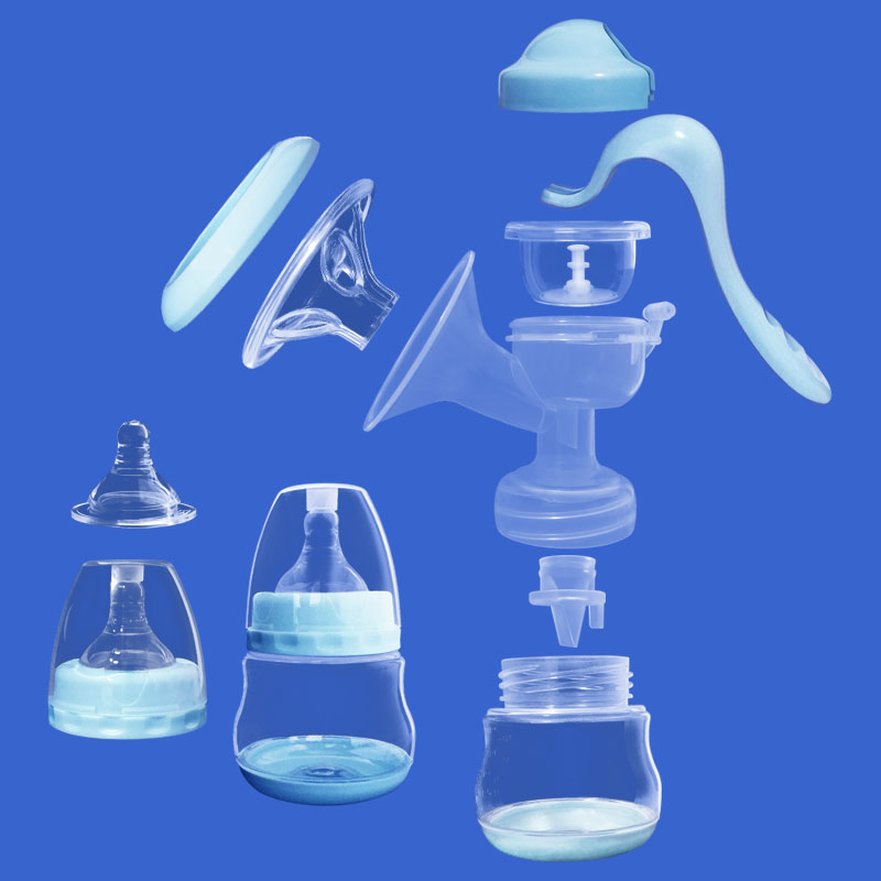 Purple Rabbit Manual Breast Pump Accessories Universal Suction Silicone Duckbill Cylinder Valve Handle Cover Breast Suction Pad