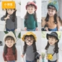Mùa xuân 2019 mới cho trẻ em cotton cộng với nhung áo dày đáy quần bé cổ cao Áo thun bé gái dài tay áo thun bé trai
