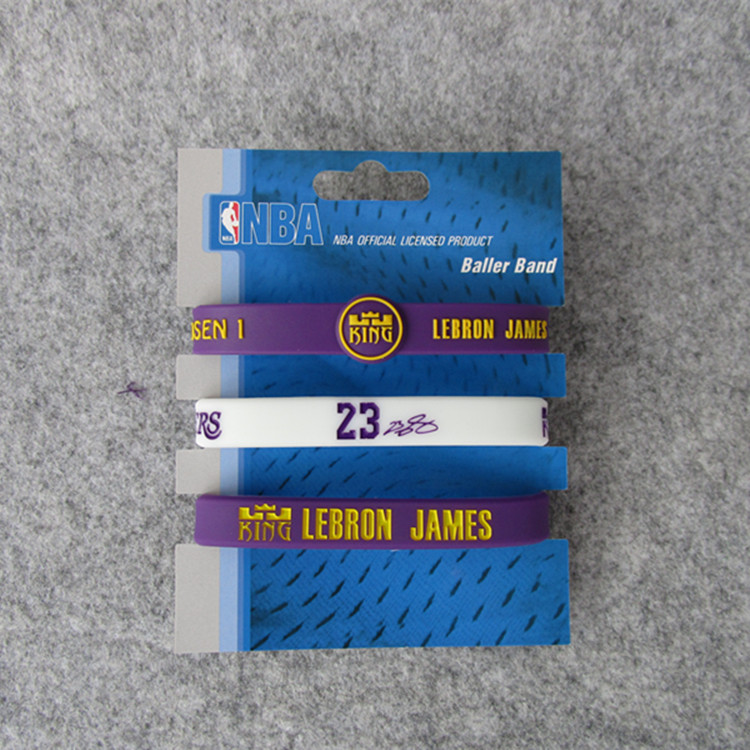 Ngôi sao bóng rổ Lakers James chữ ký thể thao sáng dạ Vòng đeo tay silicon Vòng tay người hâm mộ - Vòng đeo tay Clasp chuỗi đeo tay