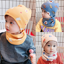 Fall winter cotton children's hat scarf set men's and women's baby pullover cap scarf two-piece baby tire cap collar