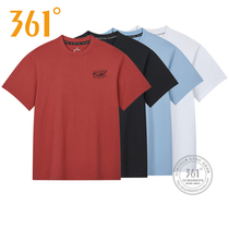 361 degrees mens clothing short sleeves T-shirt blouses 2022 Summer new casual minimalist comfortable pure cotton round collar short T 100 hitch