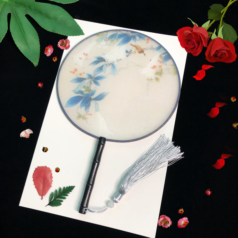 Semi-transparent ancient fan decoration fan circular fan dance props Chinese style Chinese style Han clothing small fan