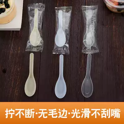 Disposable spoon plastic spoon packed for delivery of meal spoon fast food spoon transparent commercial independent packaging
