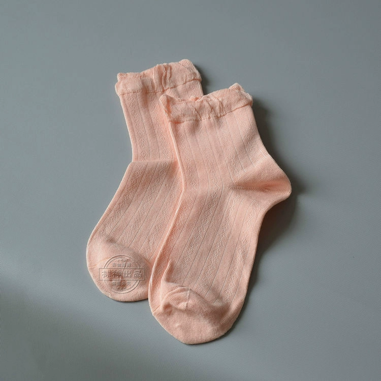 [Vớ Thiên Chúa sản xuất] mùa hè phần mỏng sợi tre bông ống ladies socks tinh khiết màu đen lỏng miệng vớ giản dị vớ họa tiết nữ đẹp