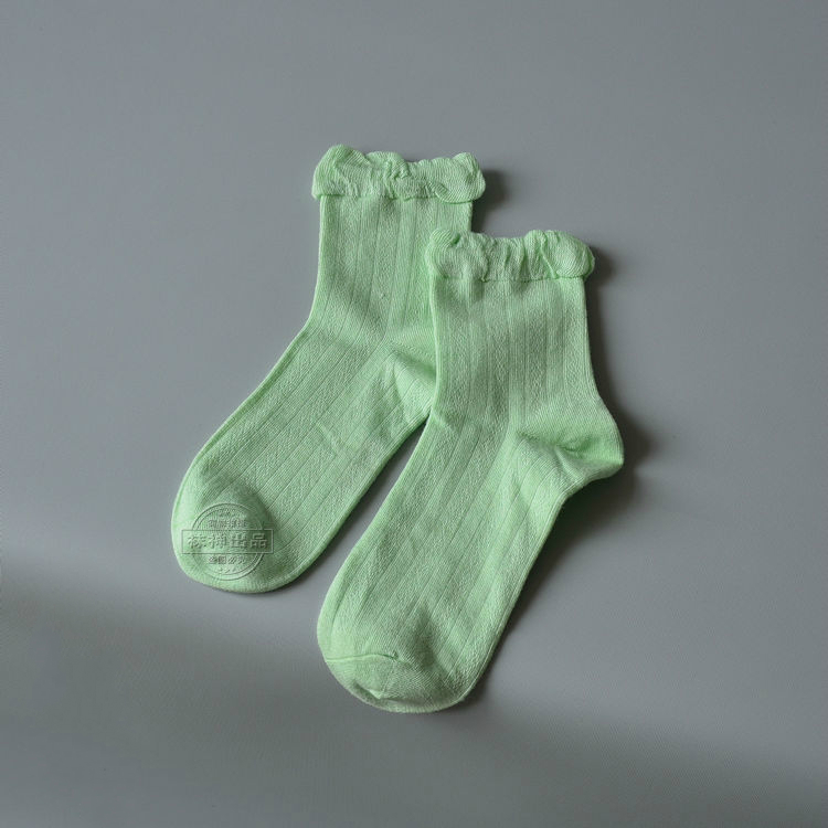 [Vớ Thiên Chúa sản xuất] mùa hè phần mỏng sợi tre bông ống ladies socks tinh khiết màu đen lỏng miệng vớ giản dị