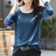 Spring clothing 2024 new pure cotton long-sleeved T-shirt women's versatile bottoming shirt loose inner wear spring and autumn T-shirt women's trendy clothing