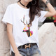 Pure cotton t-shirt for women 2024 new letter printed short-sleeved loose large size summer women's half-sleeved body shirt