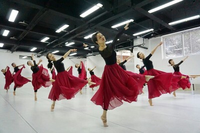 Dance Half-Skirt for Adults, Long Chiffon Skirt in Burgundy, Practice Long Skirt, Exam Skirt for Girls