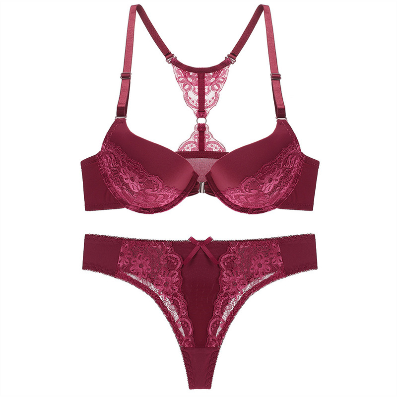 Cross-Border Sexy Bra and Thong Set Lace Foreign Trade Front Buckle Underwear with Panties Amazon Aliexpress Wish Cross-Border Sexy Bra and Thong Set Lace Foreign Trade Front Buckle Underwear with Panties Amazon Aliexpress Wish