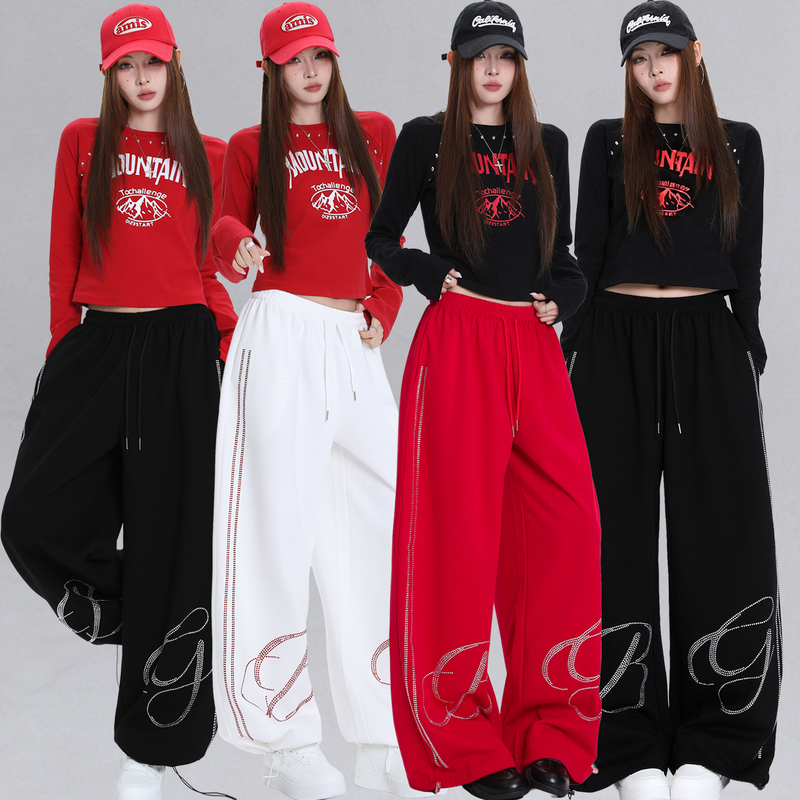 Jazz Dance Outfit Complete Set Autumn Jazz Adult Dance Clothing Top Loose Street Dance Casual Pants Two-Piece Set Jazz Dance Outfit Complete Set Autumn Jazz Adult Dance Clothing Top Loose Street Dance Casual Pants Two-Piece Set
