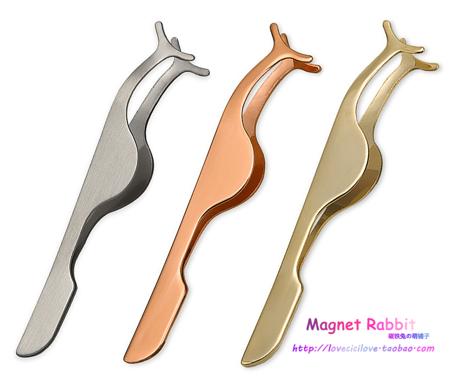 Customized rose gold false eyelashes special tweezers arc U mouth tweezers arc tweezers clip makeup clip box
