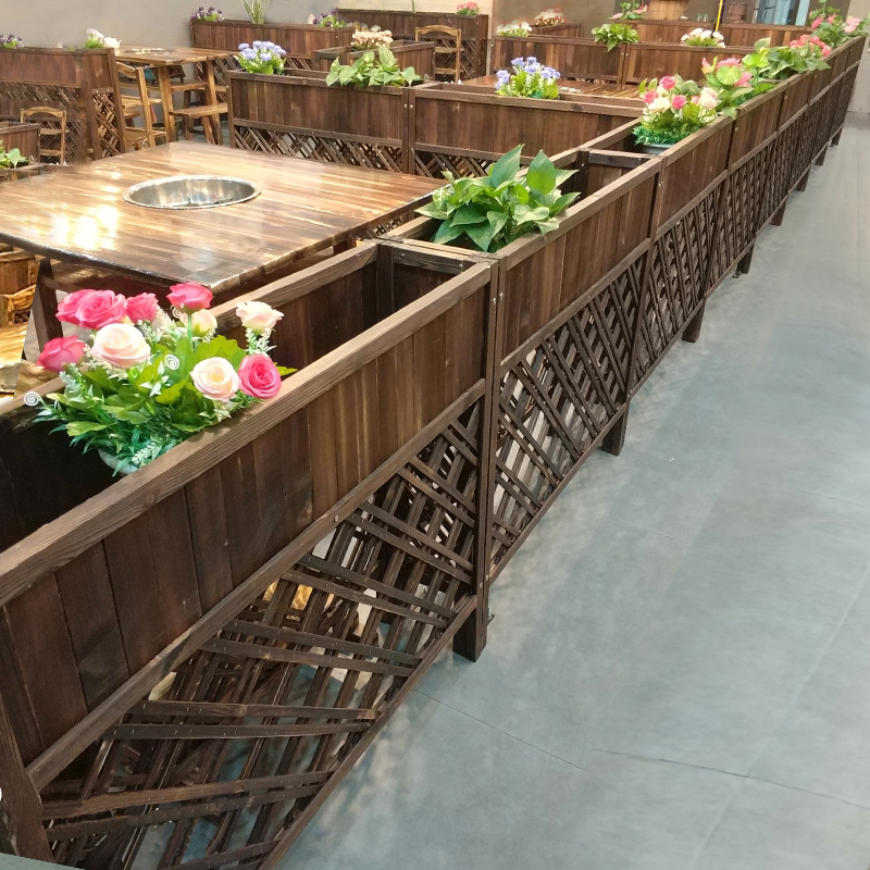 Hotel Partition Flower Shelf Isolation Living Room Dining Room Dining Room Outdoor Fence Anticorrosive Wood Fence Solid Wood Field Indoor Fence