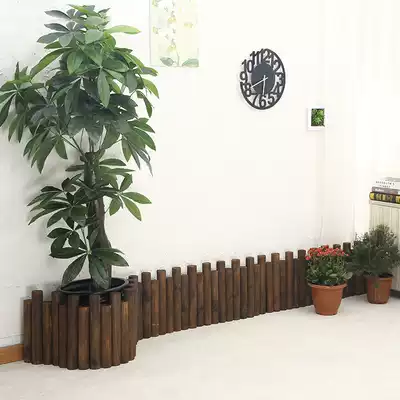 Round wooden pile decoration small wooden pile fence fence carbonized anticorrosive wood fence outdoor garden