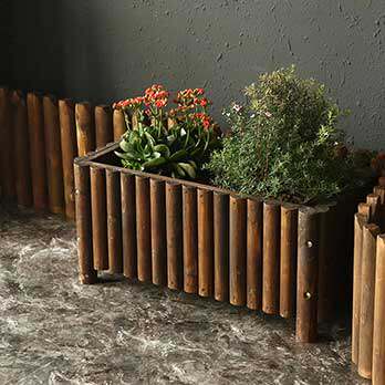 Carbonated anti-corrosive wood thickened round stick rectangular flowerpot solid wood flower box flower groove outdoor balcony patio planting flower pot