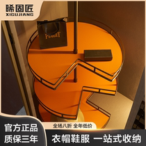 Cloakroom rotating clothes hanger 360-degree multi-function corner built-in storage clothes rail wardrobe basket rotating trouser rack