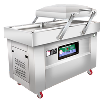 Blueberry fully automatic dual-chamber vacuum food packaging machine commercial large dry and wet dual-chamber vacuum packaging machine vacuum rice brick cooked food vacuum sealing machine