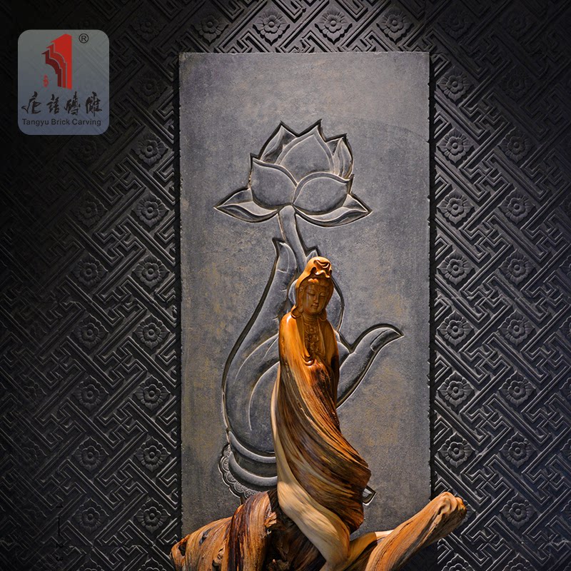 Tang Language Fossil background wall Courtyard Ground Tile Exterior Wall Cement Brick Outdoor Green Slate Antique Brick Chinese Fancy Brick 60