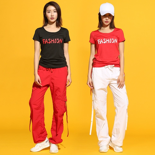 Модный комплект, спортивные штаны для спортзала, 2023, свободный крой