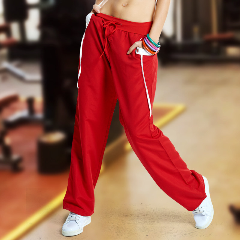 Lu Yifan fitness pants women show thin dancing hip-hop aerobics square dance show thin straight loose pants high waist