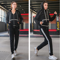 Large size womens autumn and winter sports suit casual suit fat mm running suit fitness suit loose morning running clothing