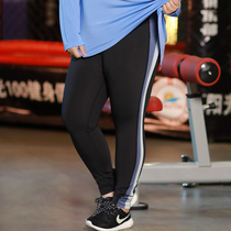 Large size yoga pants female fat mm thin fitness pants high waist hip pants summer new sports pants running leggings