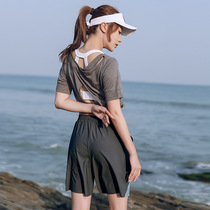 Large-yard fitness suit women summer running speed dry dress leisure dress fat breathable yoga suit loose shorts