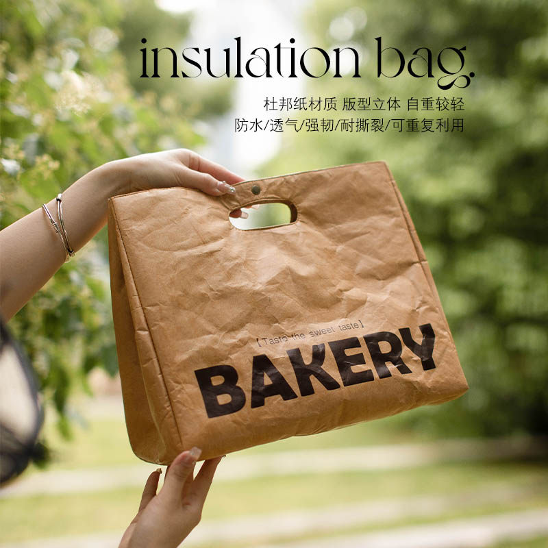 Tyvek Insulated Lunch Bag, Portable Bento Box and Thermal Food Tote - Thumbnail 3