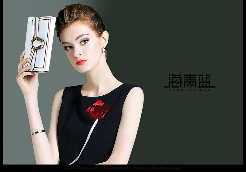 Hai Khánh xanh 2019 xuân mới của phụ nữ khí chất không tay Slim thời trang đi lại lão hóa đầm 10363 - Váy eo cao đầm thắt eo
