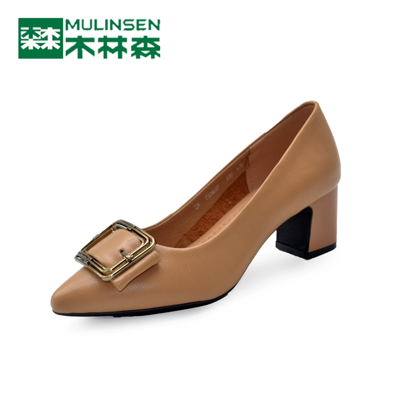 Giày phụ nữ Mulinsen bán chạy mùa thu giày da thấp cổ thanh lịch miệng nông phụ nữ giày đơn xu hướng giày mũi nhọn giày cao gót - Giày cắt thấp