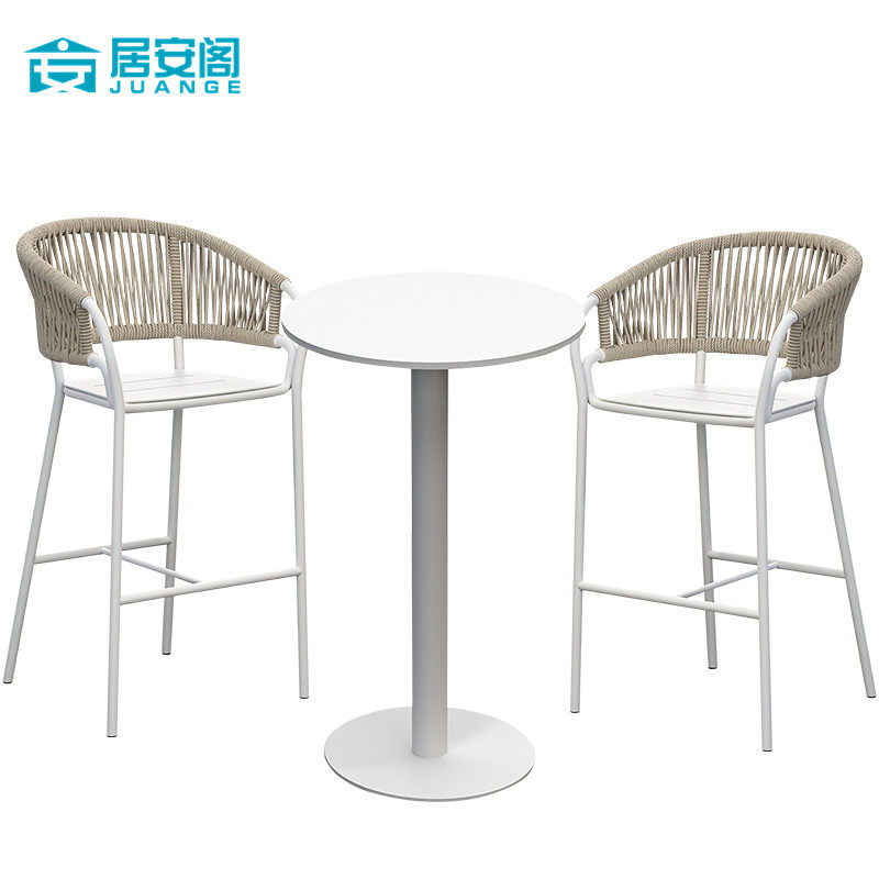 Modern Outdoor Bar Chair Bar High Footstool Home Vines Leaned Back Chair Open-air Dining Room Cafe Net Red Bar Table Chair