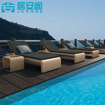 Outdoor beach chair Courtyard Vine choreography Leisure folding Lying Bed Sleeping Chair Hotel Swimming Pool Hydrotherapy Clubhouse Chair Tea Table