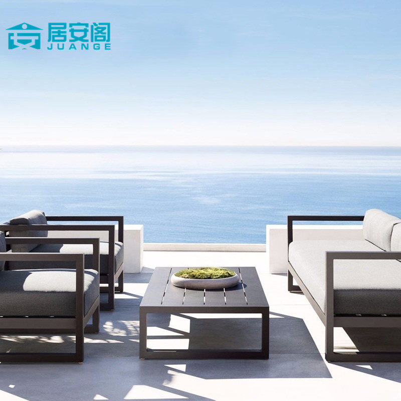 Nordic Outdoor New Chinese Style Sofa Industrial Style Simple Hotel Courtyard Garden Villa Aluminum Alloy Outdoor Combination