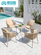 Outdoor table and chairs Nordic Courtyard Villa Waterproof Sunscreen Garden Outdoor Balcony Terrace Garden Vine-knitted Leisure rattan chair