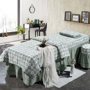 Beauty khăn trải giường denim sợi bông ba bộ đơn giản bedspread massage xoa bóp dày siêu mềm duy nhất với lỗ - Trang bị tấm