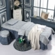 Beauty khăn trải giường denim sợi bông ba bộ đơn giản bedspread massage xoa bóp dày siêu mềm duy nhất với lỗ - Trang bị tấm