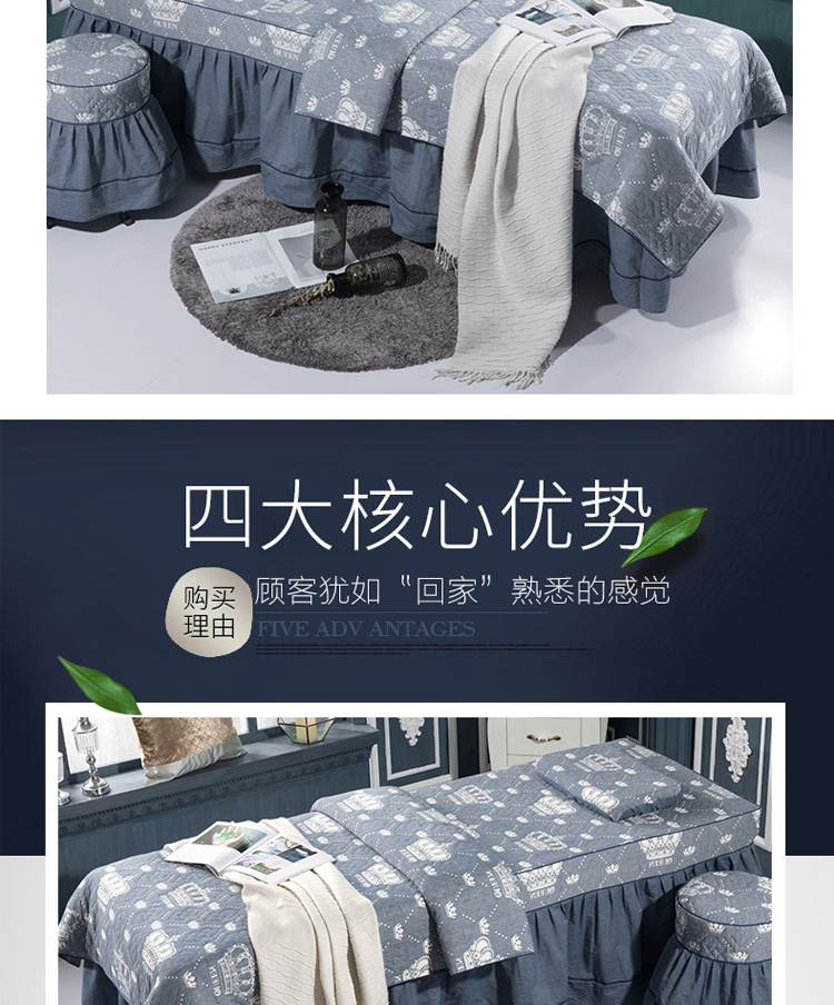Bông hoa denim bedspread bảng vẻ đẹp massage với một lỗ bedspread massage đơn giản dày Tấm bìa siêu mềm - Trang bị tấm ga trải giường gội đầu