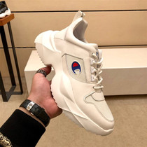 European Standing Mens Shoes Fashion Personality Old Daddy Shoes Genuine Leather Pine Pastry Thick Bottom Heightening Shoes Breathable Casual Sneakers Boom